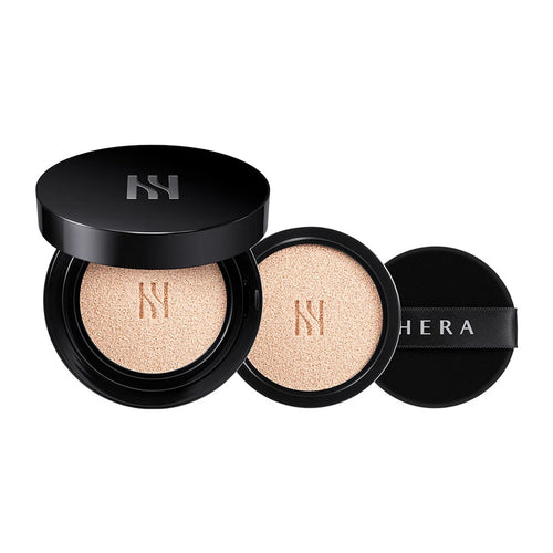 HERA Black Cushion Foundation 15g + Refill 15g, SPF34 PA++, Long-Lasting Cushion Foundation, Natural Matte Finish K-Beauty Makeup