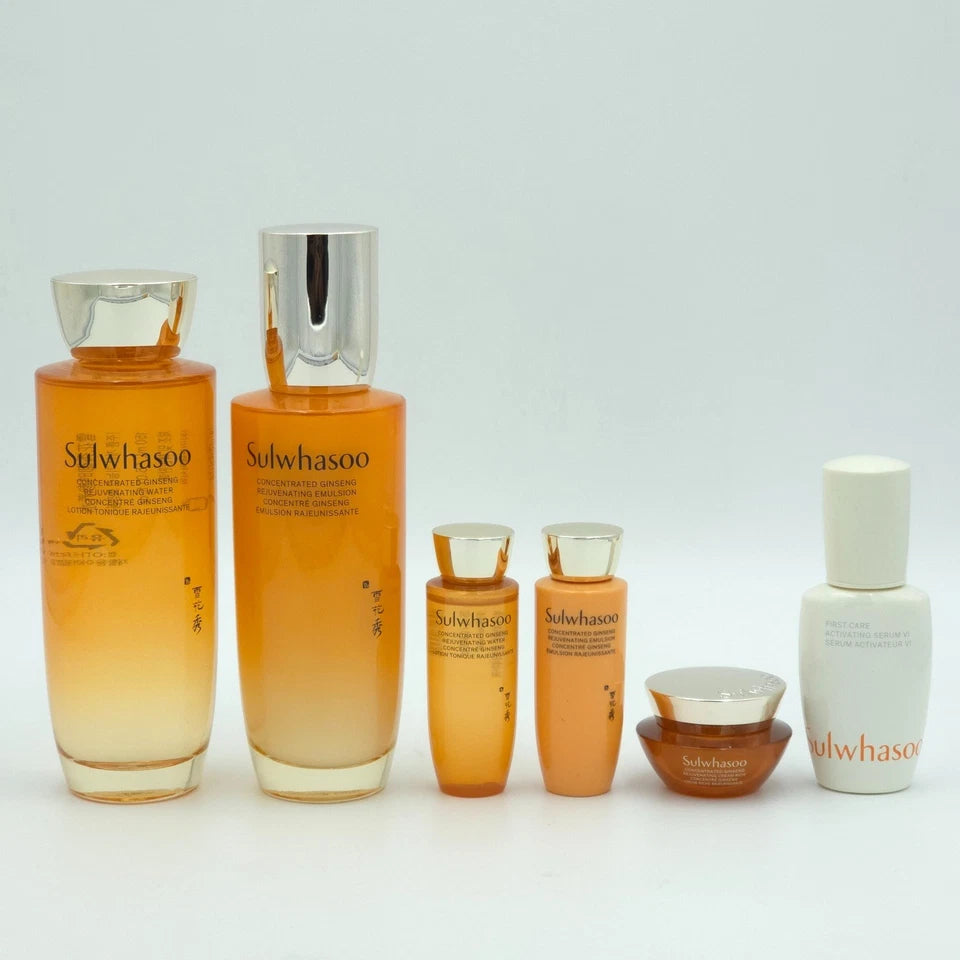 Sulwhasoo Concentrated Ginseng Rejuvenating Skincare Set, 6-Piece Anti-Aging K-Beauty Gift Set with Ginseng Formula