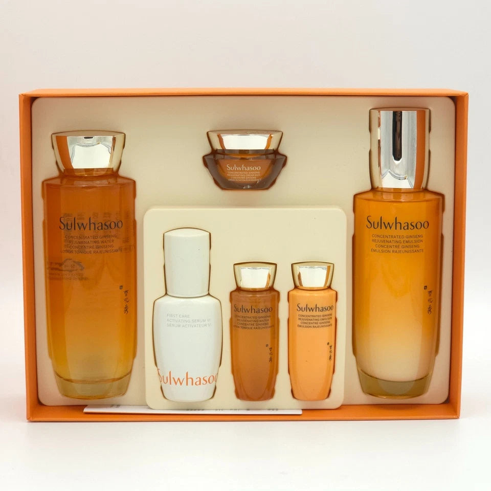 Sulwhasoo Concentrated Ginseng Rejuvenating Skincare Set, 6-Piece Anti-Aging K-Beauty Gift Set with Ginseng Formula